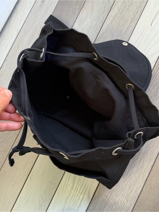 BAGGU Black Canvas Backpack Tote - Minimal Everyday Bag